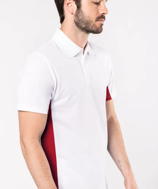 K232 - Tweekleurige piquépolo korte mouwen heren Light Grey / Red