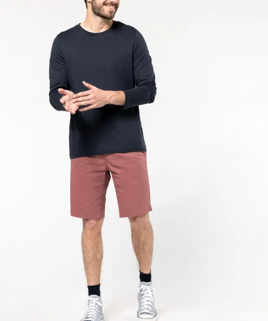 K752 - Herenbermuda met verwassen look Washed Light Khaki
