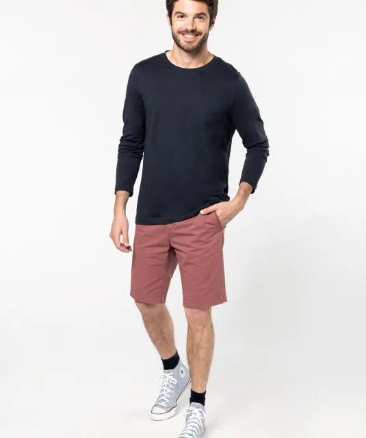 K752 - Herenbermuda met verwassen look Washed Light Khaki