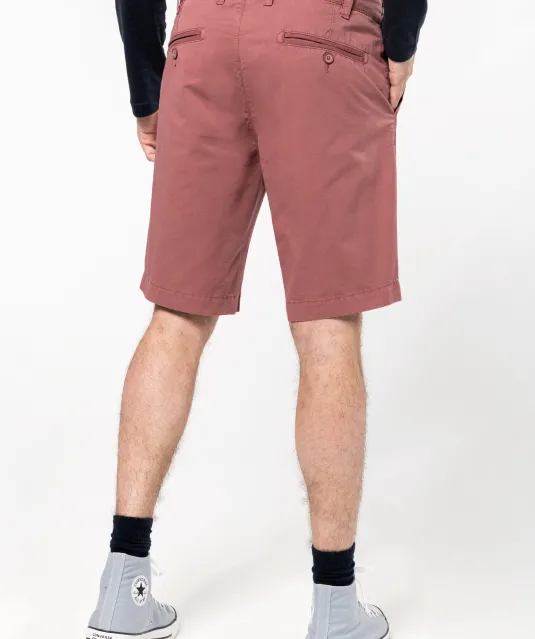 K752 - Herenbermuda met verwassen look Washed Light Khaki