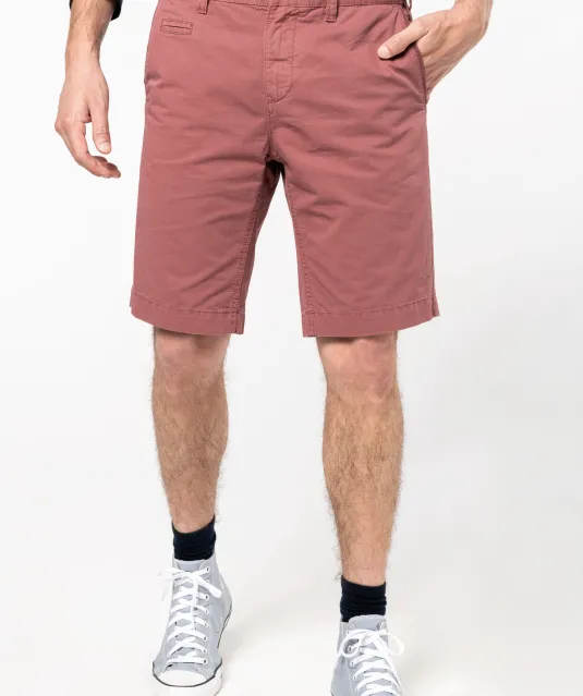 K752 - Herenbermuda met verwassen look Washed Light Khaki