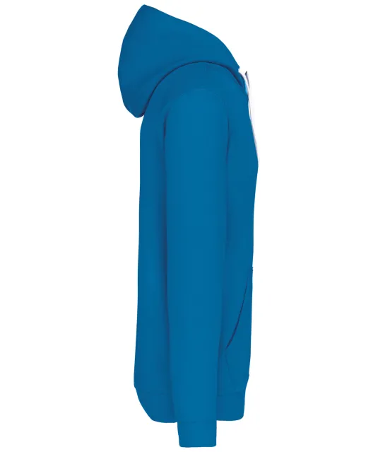 K446 - Sweater met contrasterende capuchon Tropical Blue / White