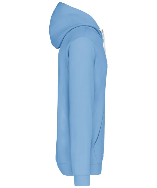 K446 - Sweater met contrasterende capuchon Sky Blue / White