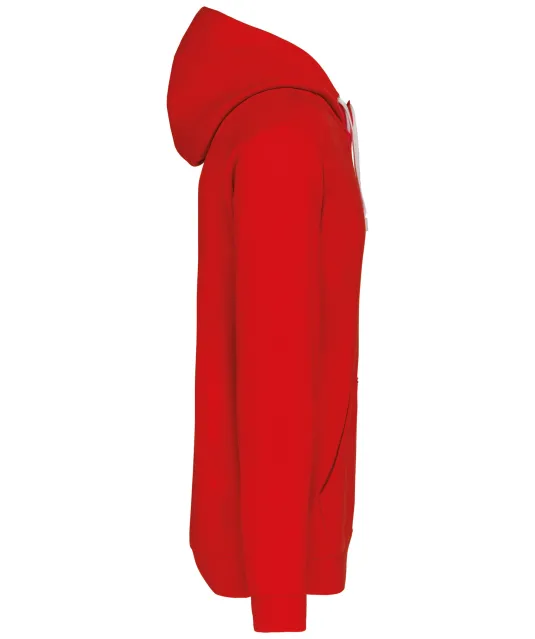 K446 - Sweater met contrasterende capuchon Red / White