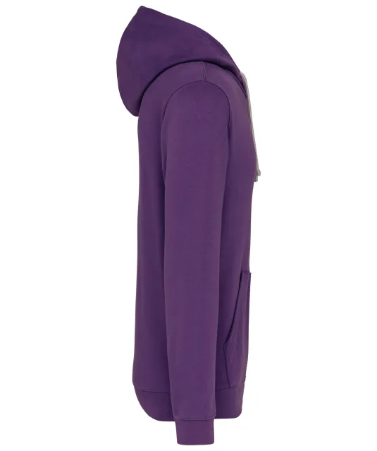 K446 - Sweater met contrasterende capuchon Purple / Oxford Grey