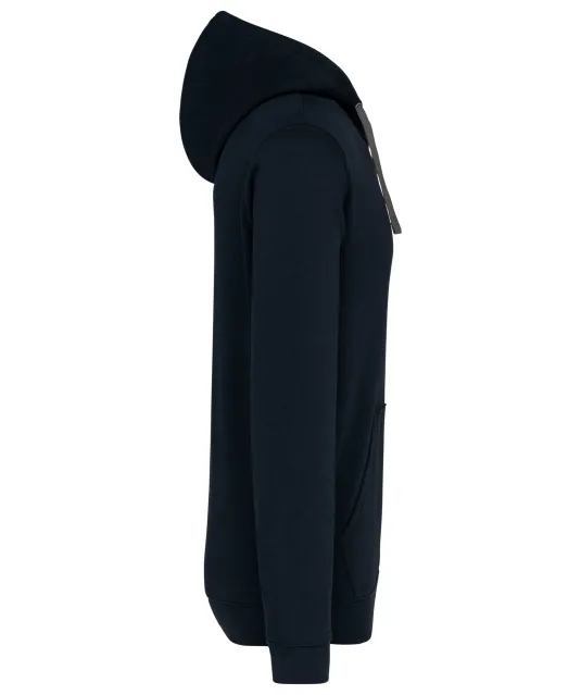 K446 - Sweater met contrasterende capuchon Navy / Fine Grey
