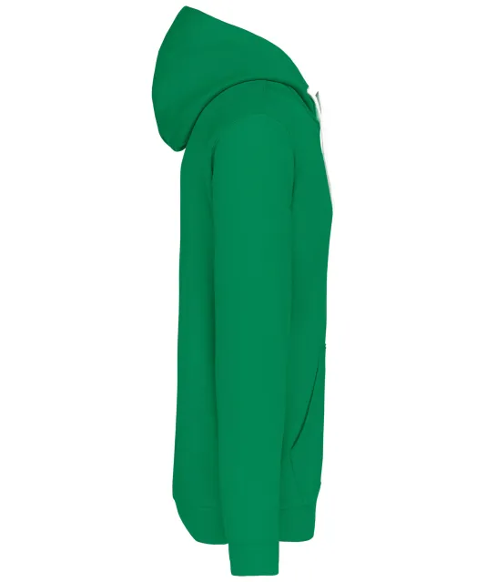 K446 - Sweater met contrasterende capuchon Light Kelly Green / White