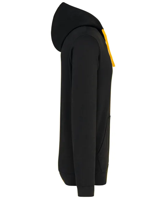 K446 - Sweater met contrasterende capuchon Black / Yellow