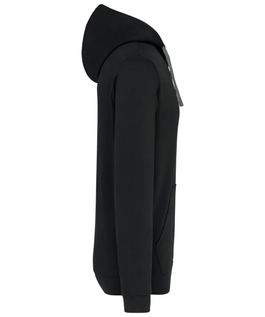 K446 - Sweater met contrasterende capuchon Black / Fine Grey