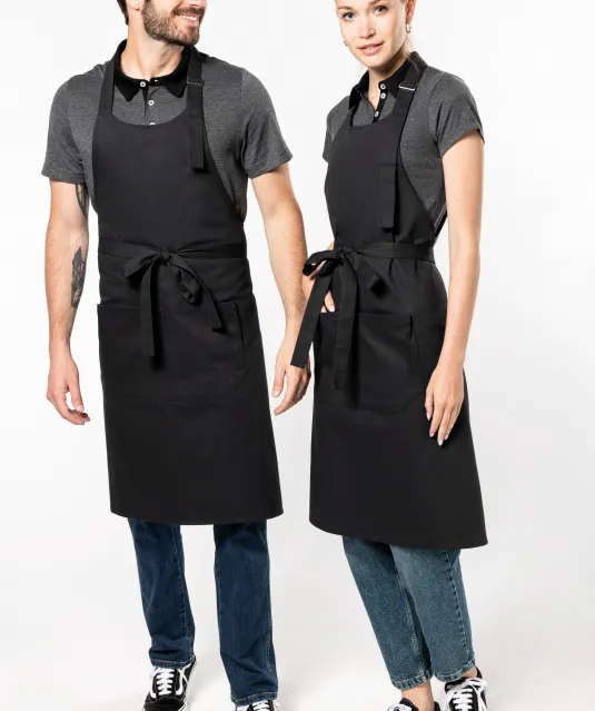 K8005 - Schort wasbaar op hoge temperatuur Black