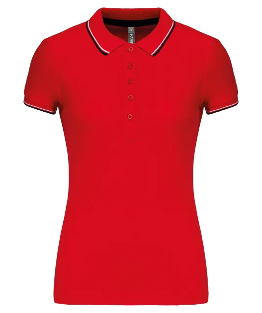 K251 - Damespolo korte mouwen Red / Navy / White