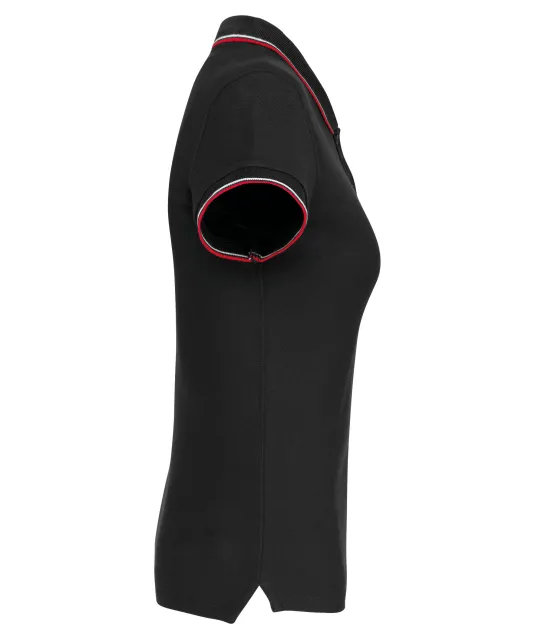 K251 - Damespolo korte mouwen Black / Red / White