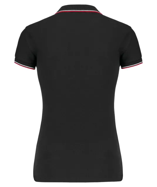 K251 - Damespolo korte mouwen Black / Red / White