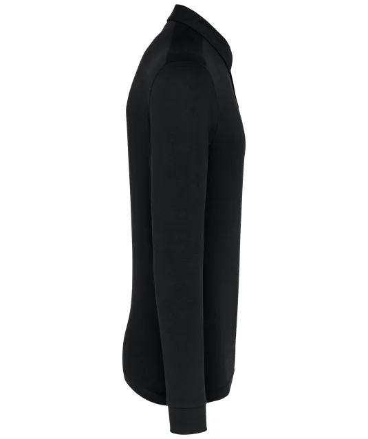K264 - Herenpolo lange mouwen van jersey Black