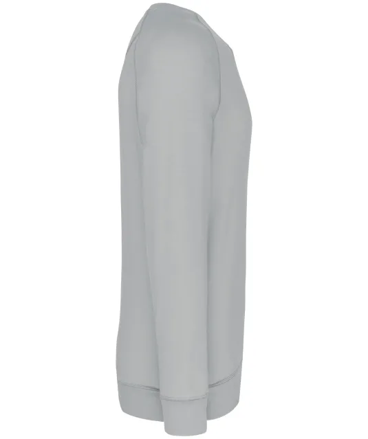 K480 - Herensweater BIO ronde hals raglanmouwen Snow Grey