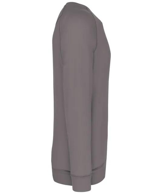 K480 - Herensweater BIO ronde hals raglanmouwen Storm Grey