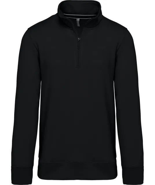 K487 - Sweater met ritskraag Black