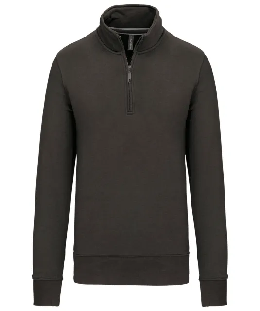 K487 - Sweater met ritskraag Dark Grey