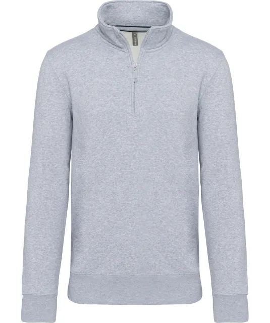 K487 - Sweater met ritskraag Oxford Grey
