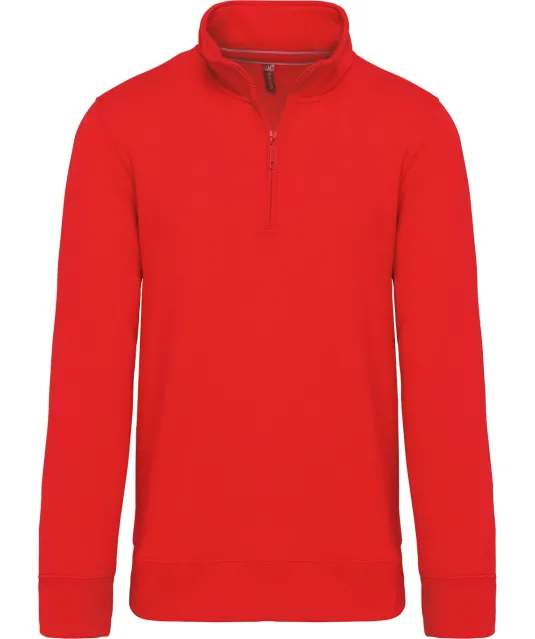 K487 - Sweater met ritskraag Red