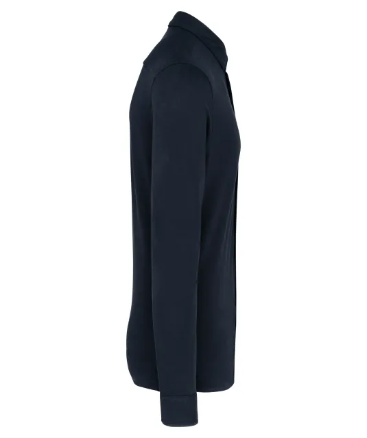 K508 - Piqué overhemd lange mouwen Navy