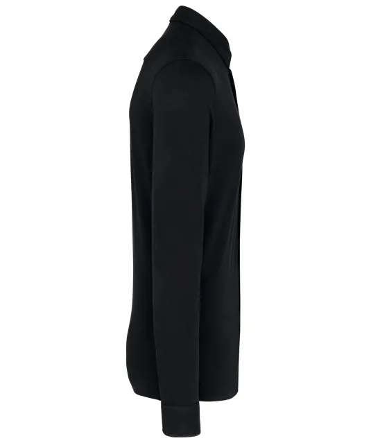 K508 - Piqué overhemd lange mouwen Black
