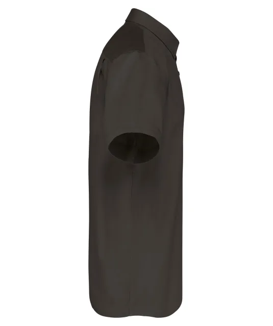 K587 - Katoenen herenoverhemd met korte mouwen "Ariana" Dark Grey