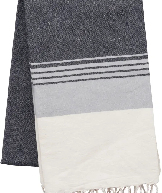 K134 - Gestreepte fouta Dark Grey / Light Grey Stripe