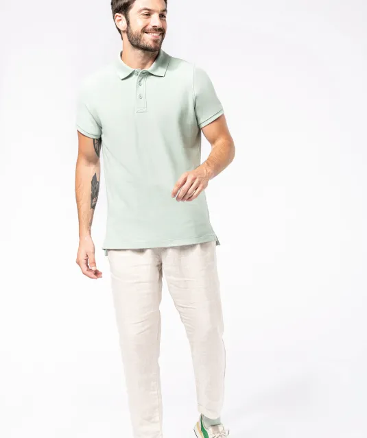 K209 - BIO piqué herenpolo korte mouwen White