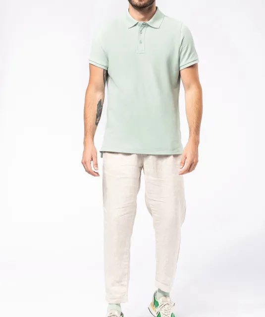 K209 - BIO piqué herenpolo korte mouwen White