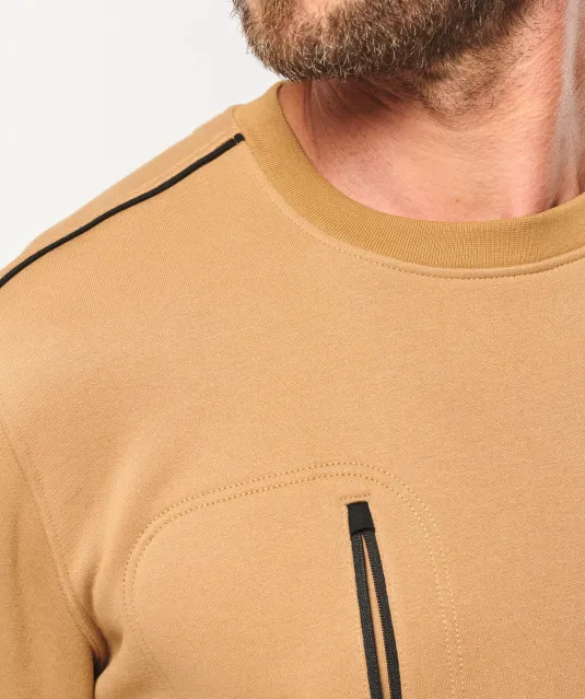 WK403 - Day To Day unisex sweater met zip contrasterende zak Black / Kelly Green