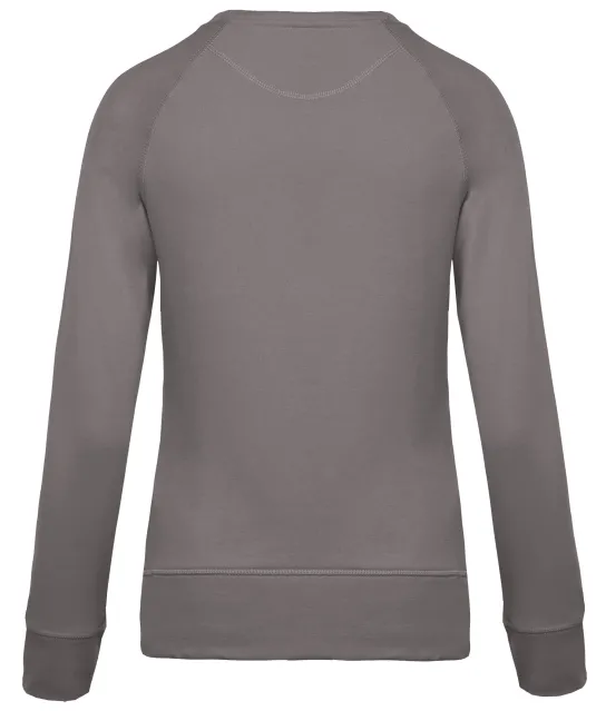 K481 - Damessweater BIO ronde hals raglanmouwen Storm Grey
