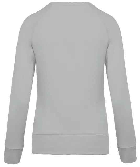 K481 - Damessweater BIO ronde hals raglanmouwen Snow Grey