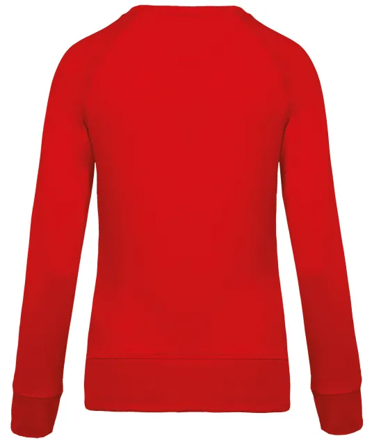 K481 - Damessweater BIO ronde hals raglanmouwen Red
