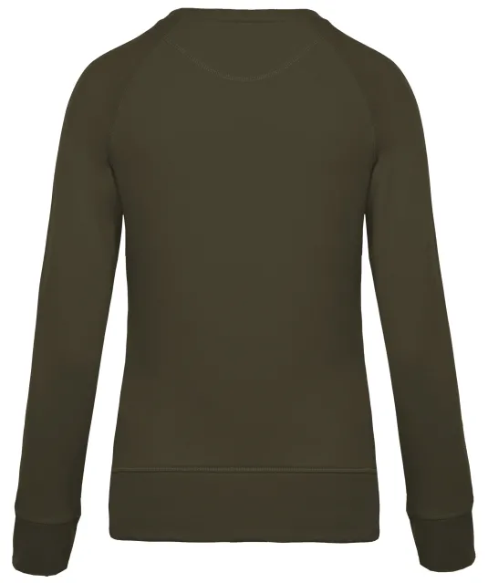 K481 - Damessweater BIO ronde hals raglanmouwen Mossy Green