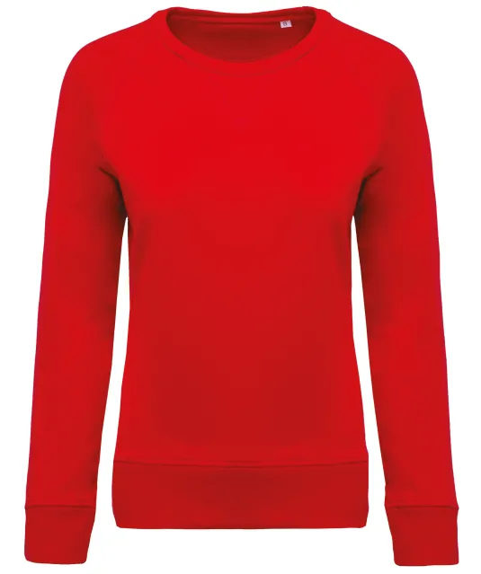 K481 - Damessweater BIO ronde hals raglanmouwen Red