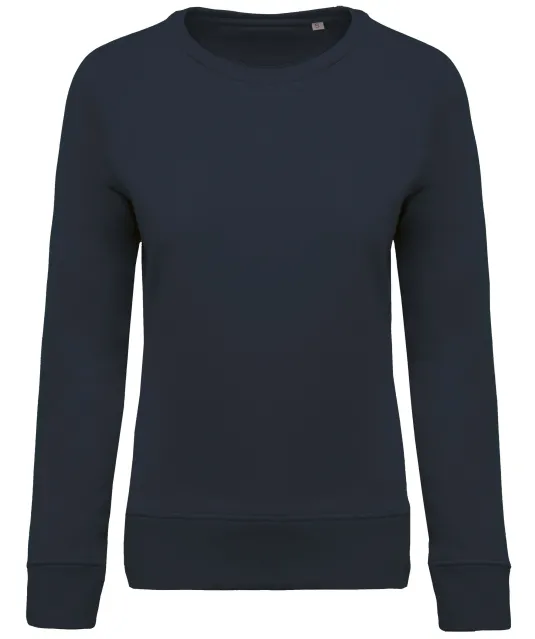 K481 - Damessweater BIO ronde hals raglanmouwen Navy