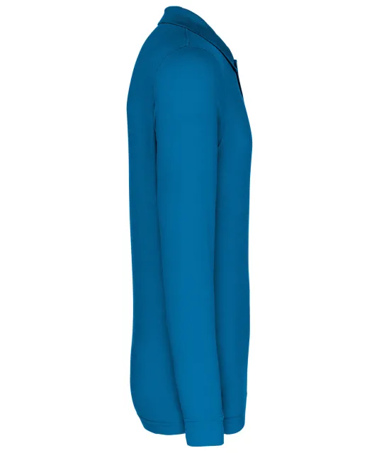 K256 - Piqué-herenpolo lange mouwen Tropical Blue