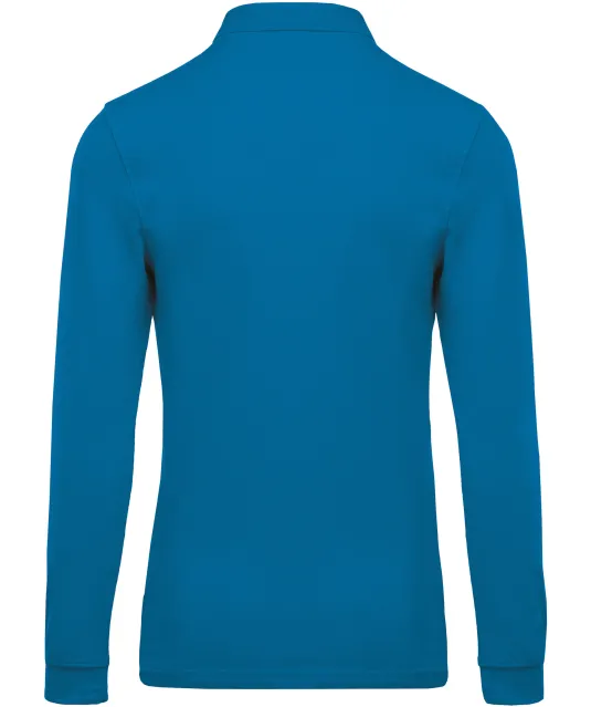 K256 - Piqué-herenpolo lange mouwen Tropical Blue