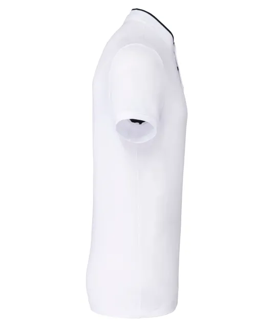 K223 - Herenpolo met maokraag en korte mouwen White / Navy