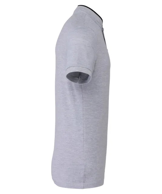 K223 - Herenpolo met maokraag en korte mouwen Oxford Grey / Black