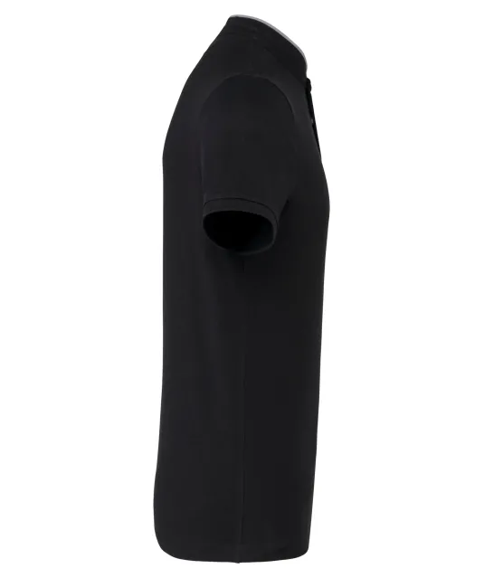 K223 - Herenpolo met maokraag en korte mouwen Black / Oxford Grey