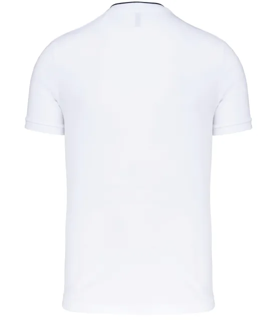 K223 - Herenpolo met maokraag en korte mouwen White / Navy