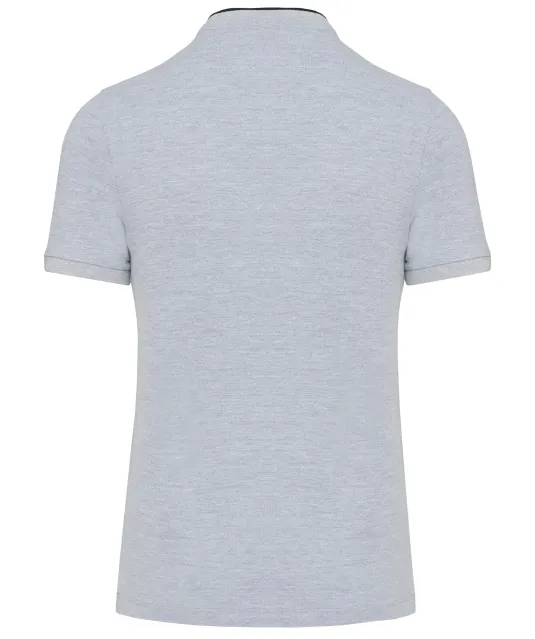 K223 - Herenpolo met maokraag en korte mouwen Oxford Grey / Black