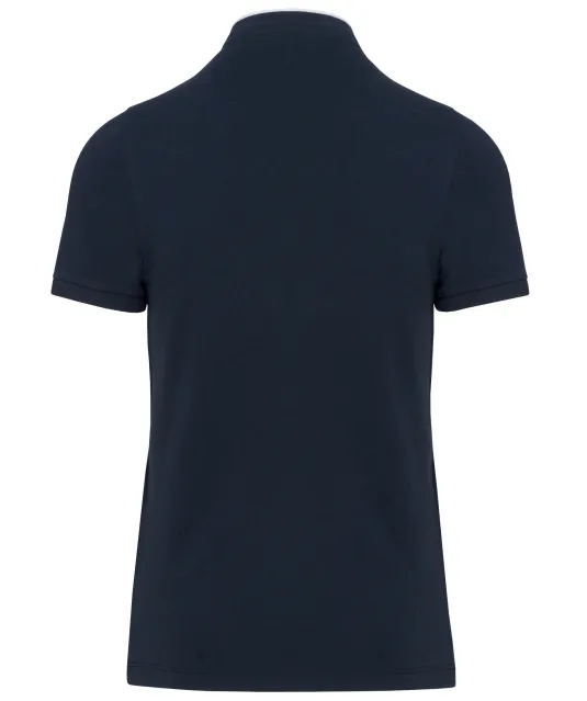 K223 - Herenpolo met maokraag en korte mouwen Navy / White