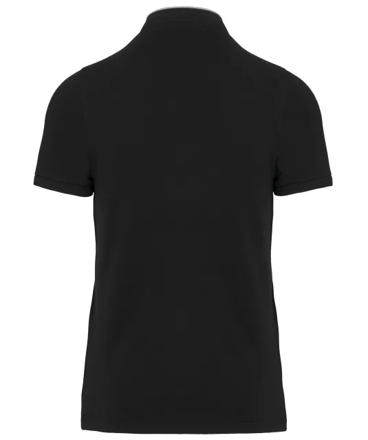 K223 - Herenpolo met maokraag en korte mouwen Black / Oxford Grey