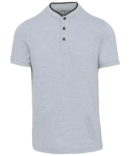 K223 - Herenpolo met maokraag en korte mouwen Oxford Grey / Black