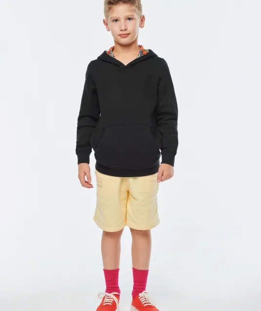 K4014 - Unisex kindersweater met contrasterende capuchon met motief Black / Skate Graffiti
