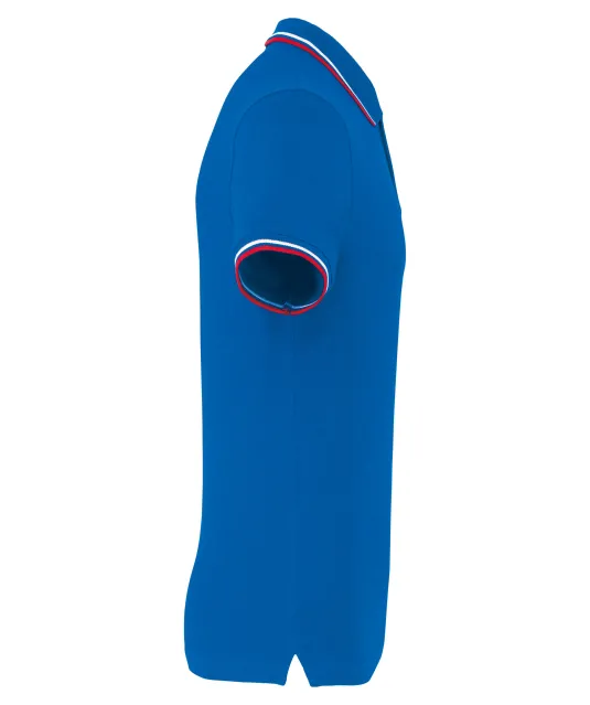 K250 - Polo korte mouwen Light Royal Blue / Red / White