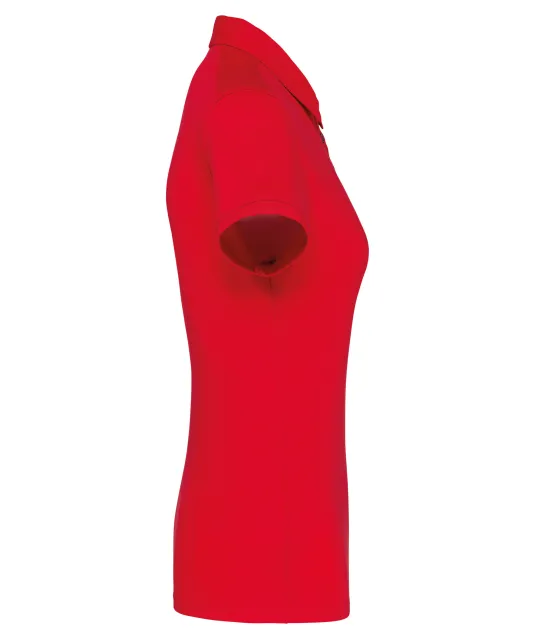 K263 - Damespolo korte mouwen van jersey Red